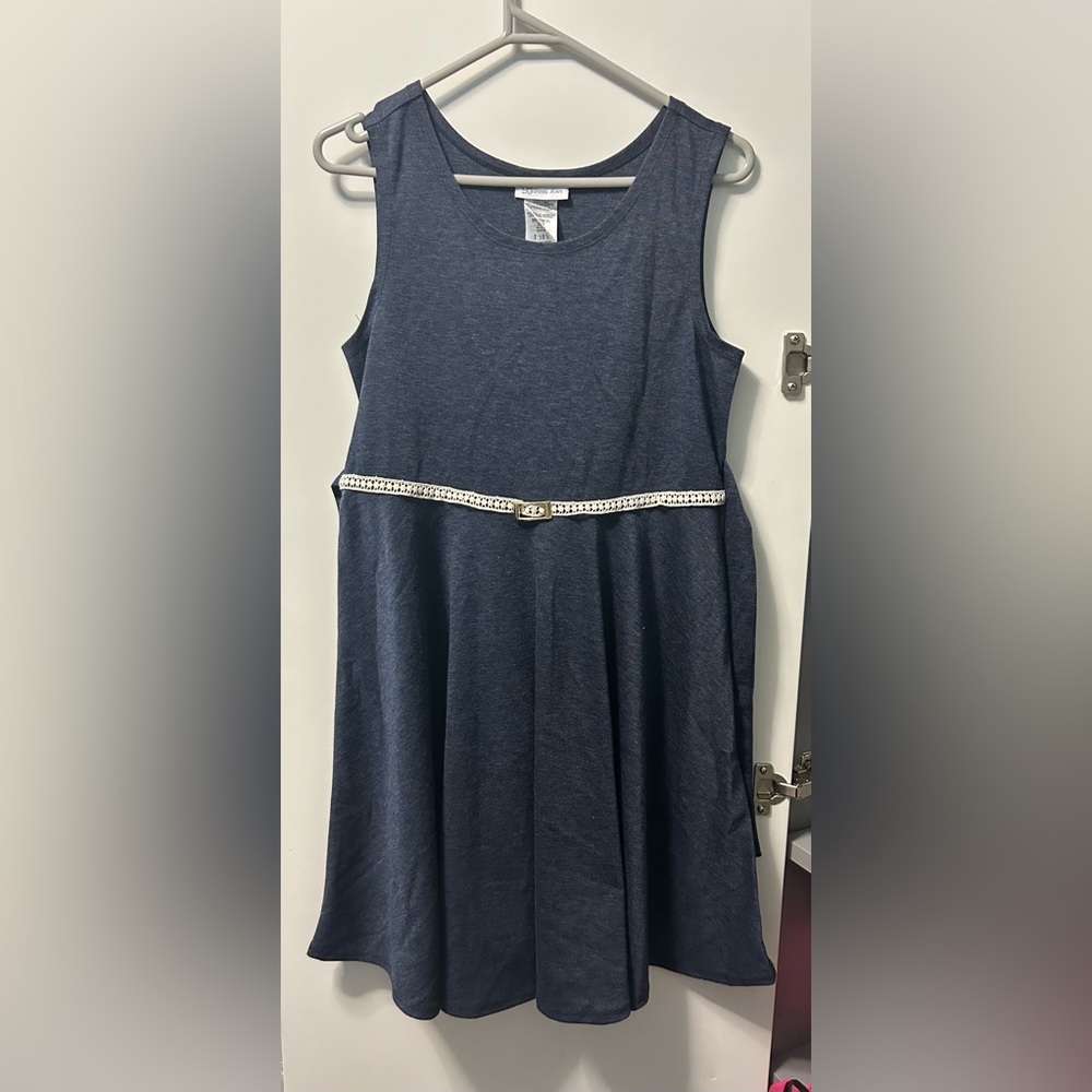 Bonnie Jean Navy Dress with Silver Belt